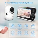 HelloBaby 5″ Video Baby Monitor (Pan-Tilt-Zoom, No WiFi)