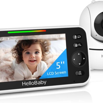 HelloBaby 5″ Video Baby Monitor (Pan-Tilt-Zoom, No WiFi)