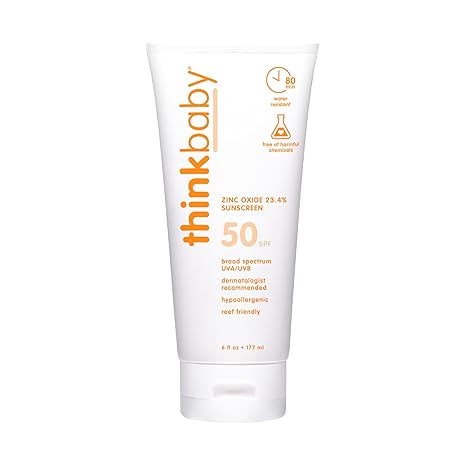 61SzFAiaVFL._SX466_ Thinkbaby Safe Sunscreen SPF 50+ (6 oz) - Image 1
