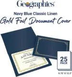 Geographics Classic Linen Document Covers (Navy, 25-Pack)