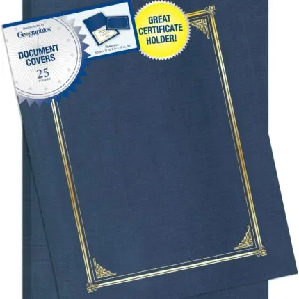 Geographics Classic Linen Document Covers (Navy, 25-Pack)