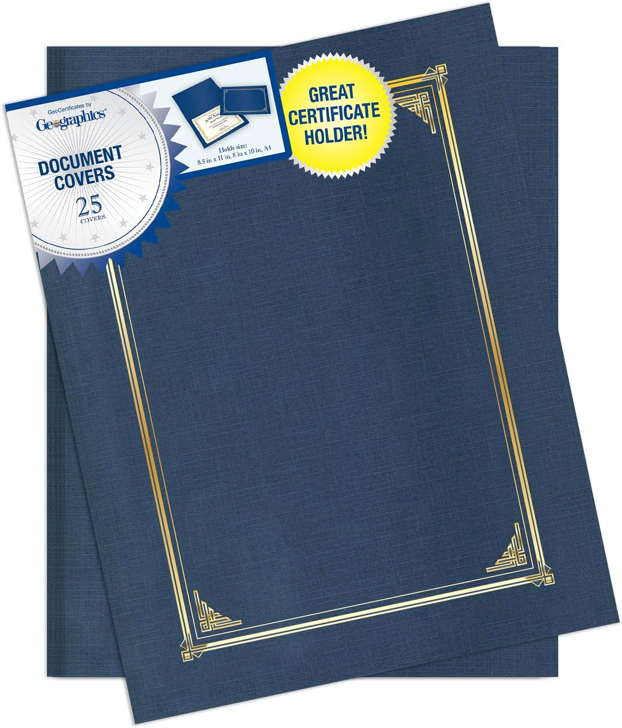 71r7TdIzoML._AC_SL1500_ Geographics Classic Linen Document Covers (Navy, 25-Pack) - Image 1