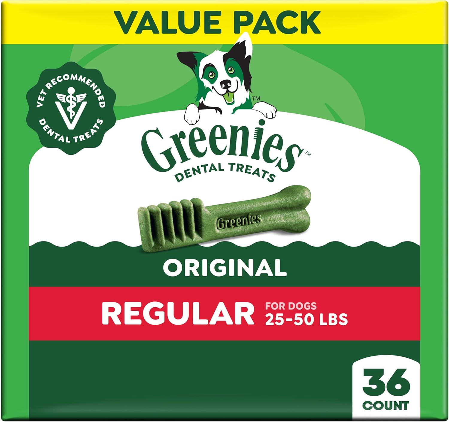 71t+F+JiCWL._AC_SL1500_ Greenies Original Regular Dental Dog Treats (36 ct) - Image 1
