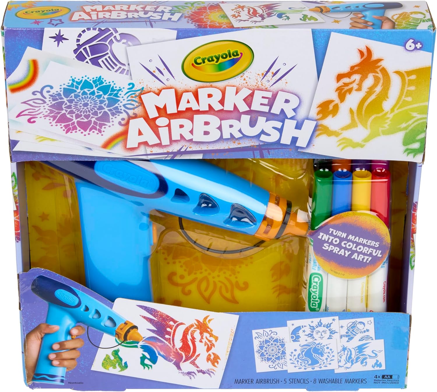 81161P5MeNL._AC_SL1500_ Crayola Marker Airbrush Spray Art Kit - Image 1
