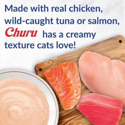 INABA Churu Lickable Cat Treats (Tuna & Chicken, 50 Tubes)