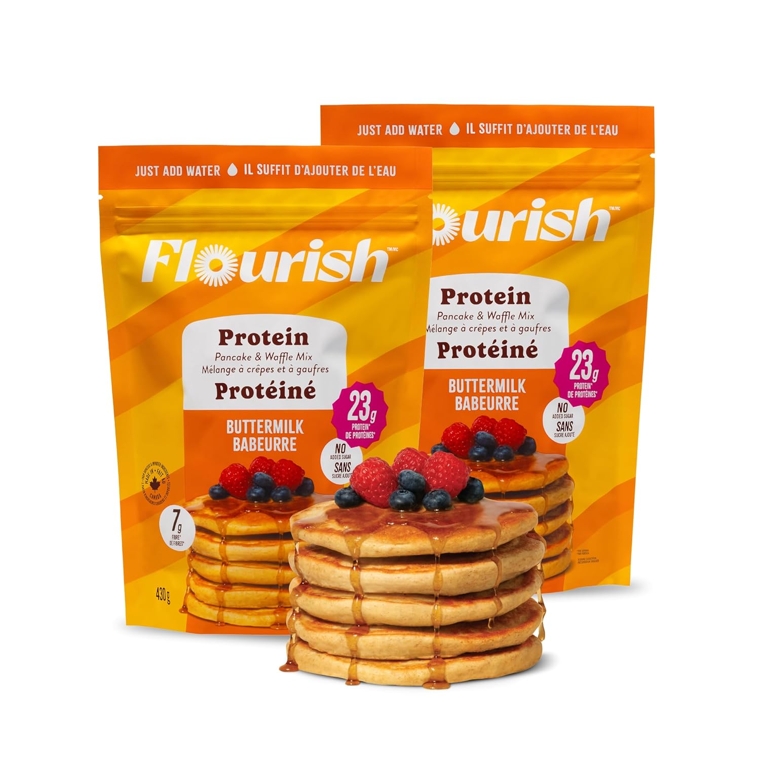 81mqK7h6zFL._SL1500_ Flourish Protein Pancake & Waffle Mix — Buttermilk (16 oz) - Image 1