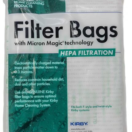 Kirby Micron Magic Plus HEPA Filter Bags 6-Pack | Part #204814 | Compatible with F-Style & Twist-Style Vacuums