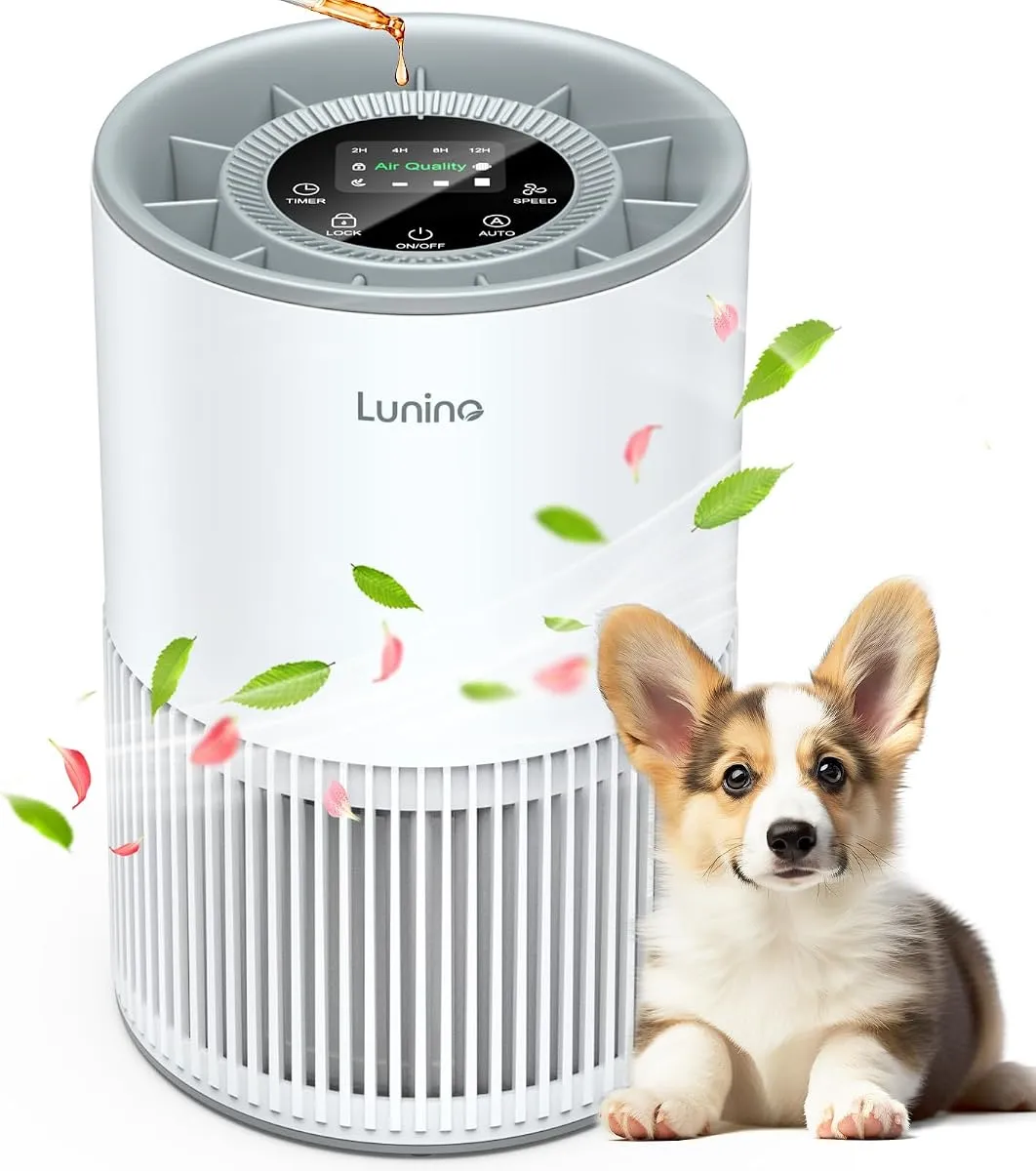 LUNINO H13 True HEPA Air Purifier for Home Large Room up to 1200 sq ft with Fragrance Function, Air Quality Sensor, Sleep Mode