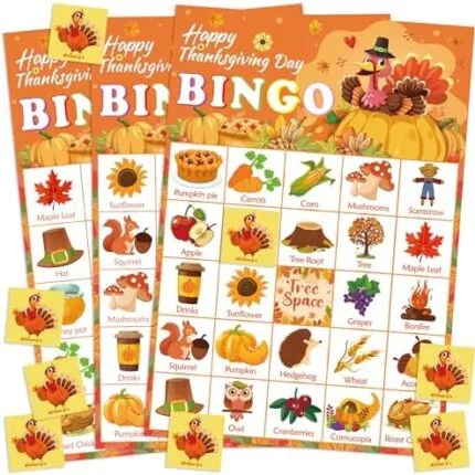 OHOME Thanksgiving Bingo Game - 24 Players (Kids & Family Party Activity) - view 2