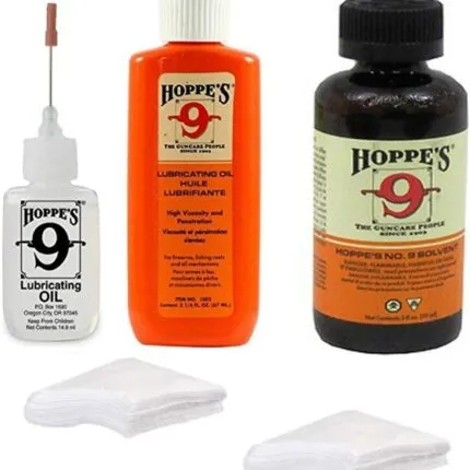 Hoppe's No. 9 Oil Combo Pack (Solvent, Lubricating Oil, Oiler & Patches)