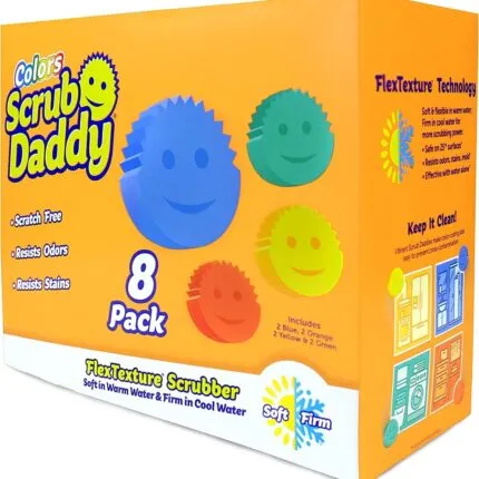 Scrub Daddy Sponges Set - Variety Colors, Scratch-Free Dish Sponge (8 Count)