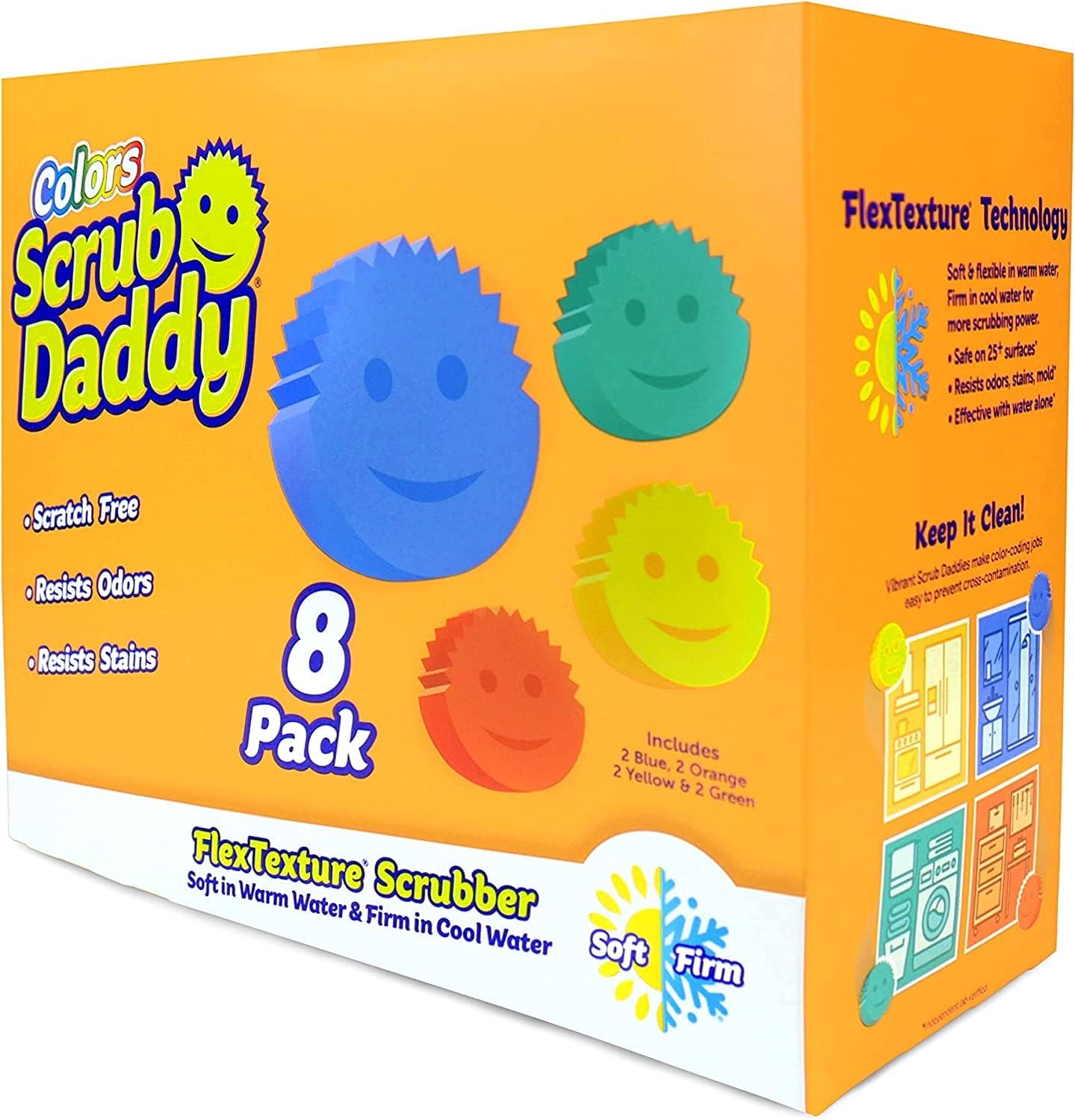 Scrub Daddy Sponges Set - Variety Colors, Scratch-Free Dish Sponge (8 Count) Scrub Daddy Sponges Set - Variety Colors, Scratch-Free Dish Sponge (8 Count) - Image 1